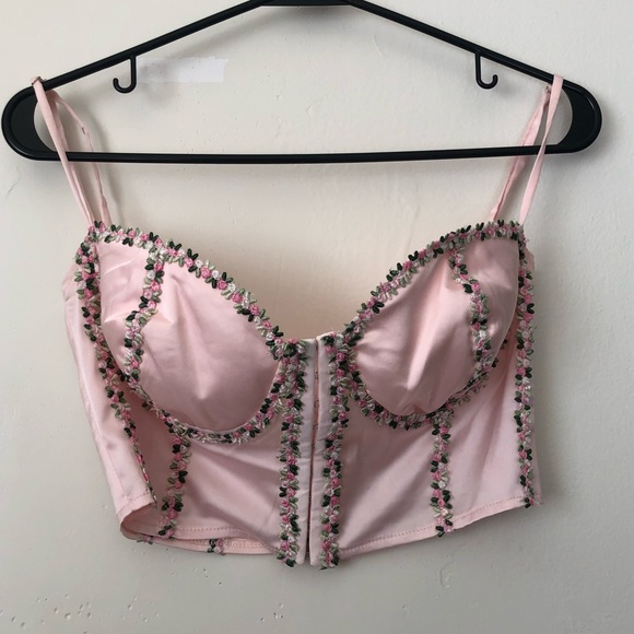 Sugar Thrillz Floral Satin Corset Top - Picture 3 of 7